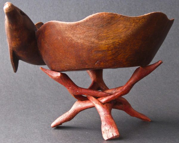 Single Dolphin Wooden Bowl