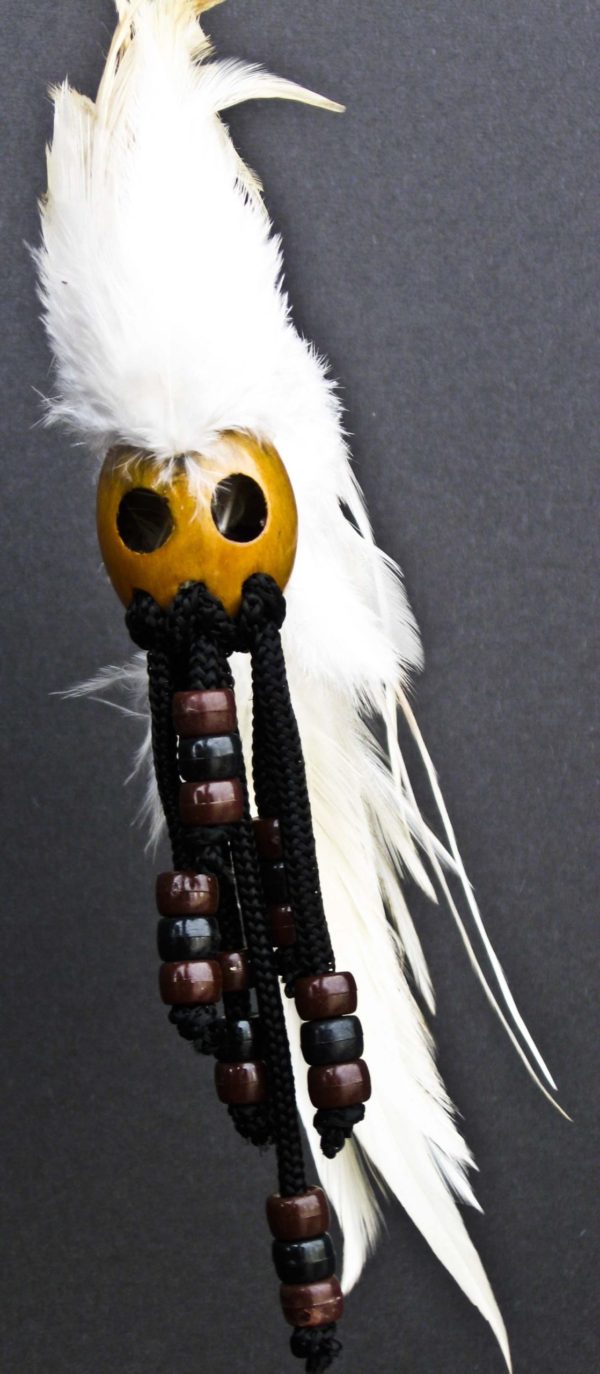 White Hawaiian Warrior Helmet - Beaded